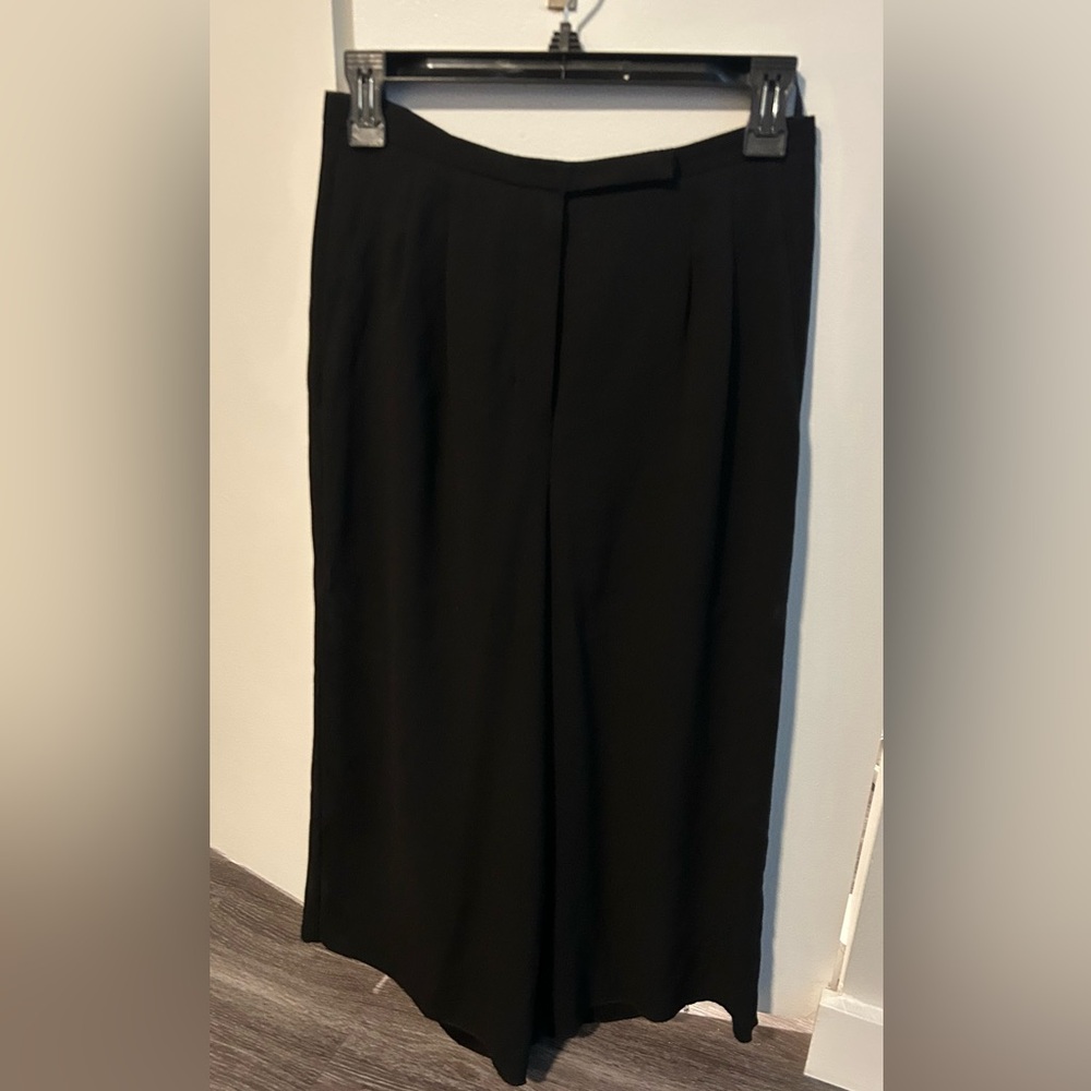 Babaton Black Tailored Wide-Leg cropped Trousers